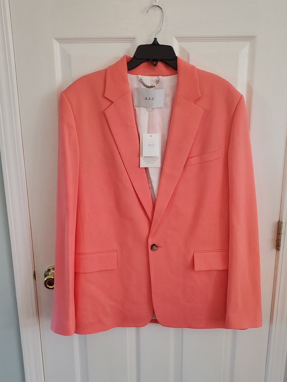 A.L.C. Coral-Pink Single-Button Blazer